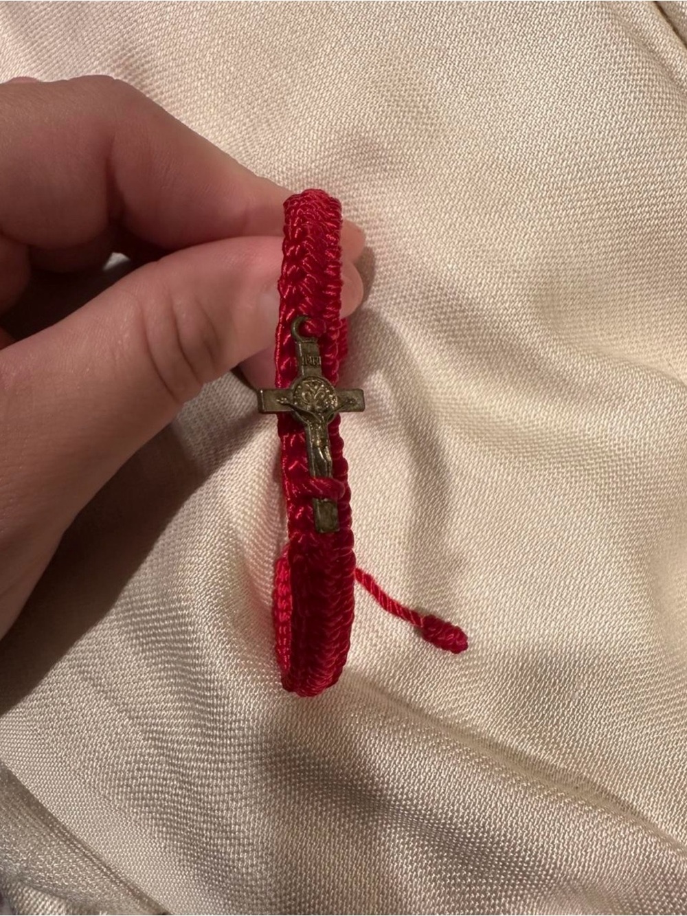 Red Cross Braided Bracelet